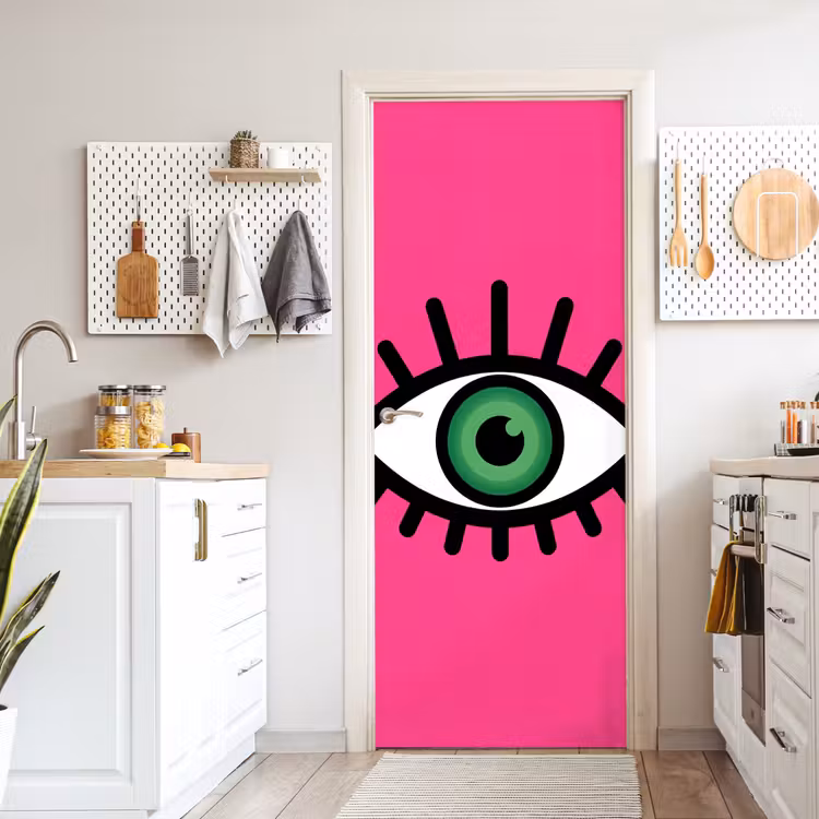 Deursticker - Minimalistisch - Oog - Roze — 7