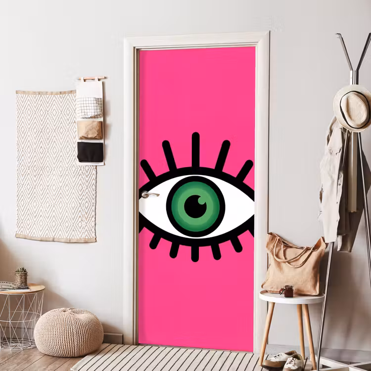 Deursticker - Minimalistisch - Oog - Roze — 8
