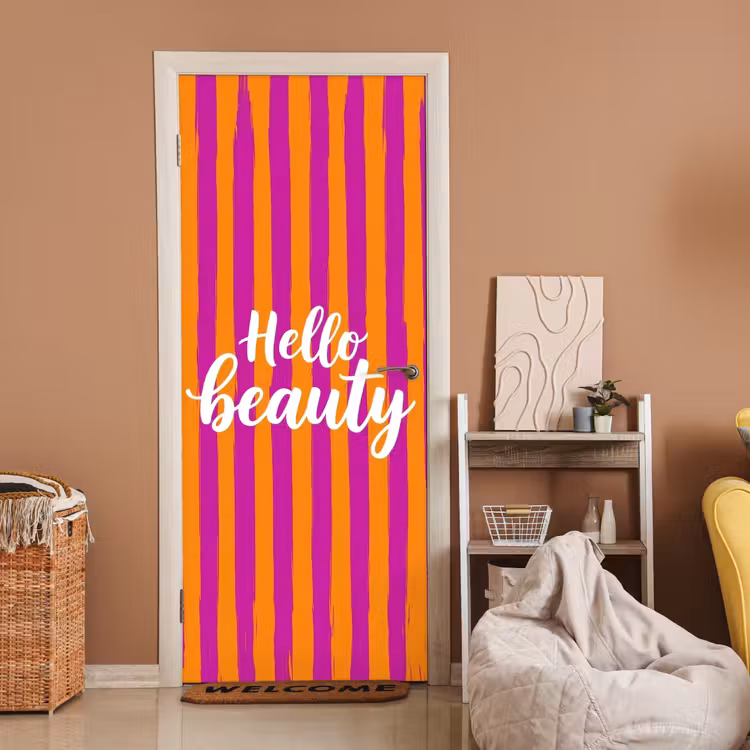 Deursticker - Modern - Hello - Oranje — 2