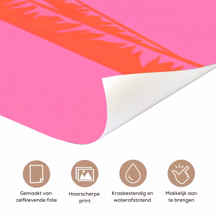 Deursticker - Palmbomen - Modern - Roze — 3