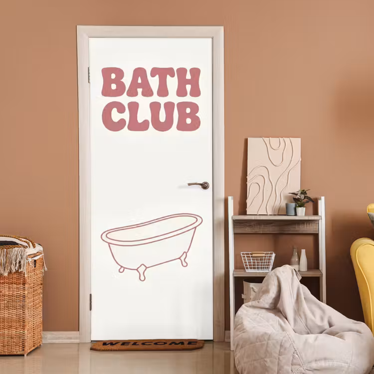 Deursticker - Retro - Bad - Roze — 2