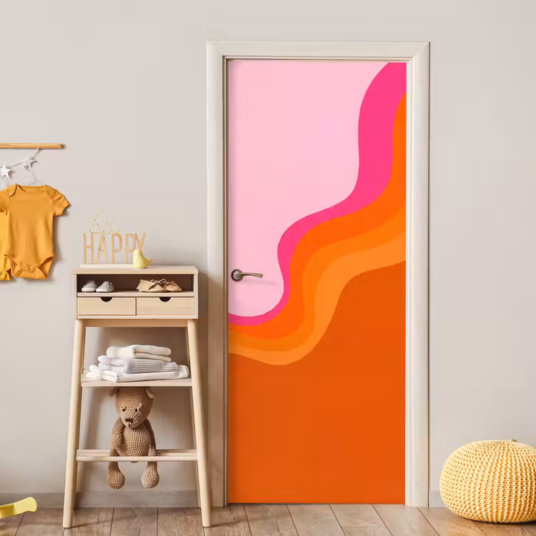 Deursticker - Retro - Waves - Kleurrijk — 6