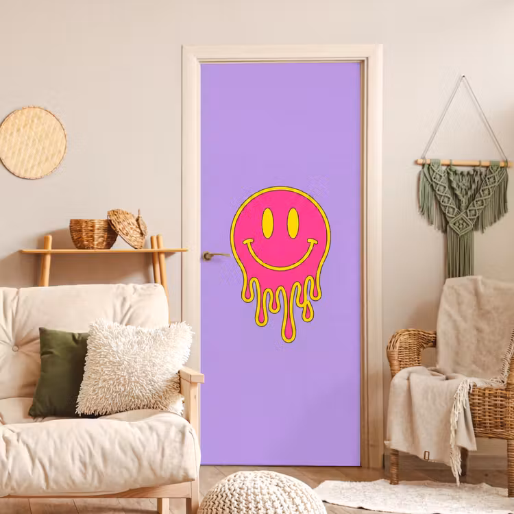 Deursticker - Smiley - Drip - Neon — 4