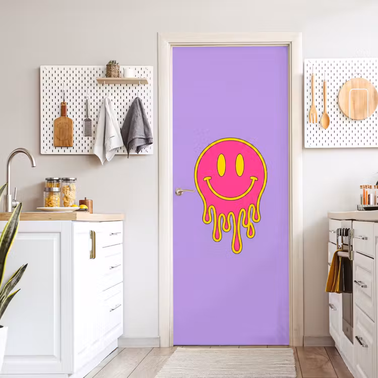 Deursticker - Smiley - Drip - Neon — 7