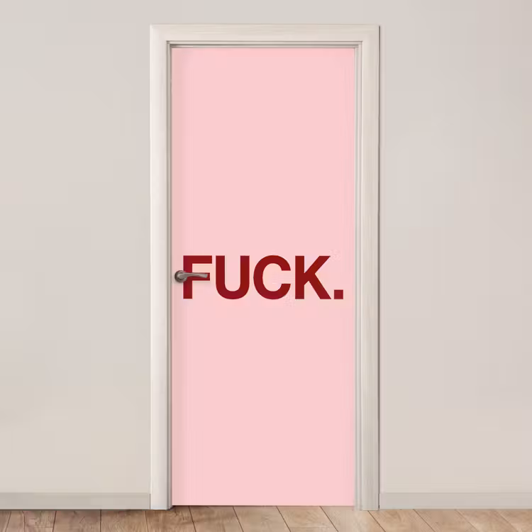 Deursticker - Statement - Krachtig - Roze — 1