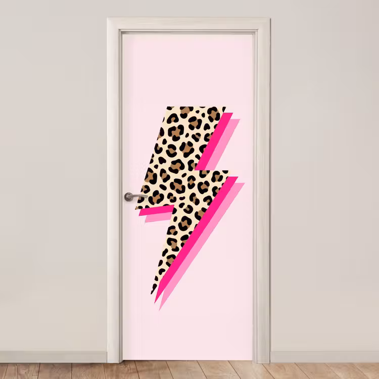 Deursticker - Stippen - Roze - Bliksem — 1