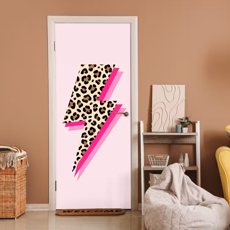 Deursticker - Stippen - Roze - Bliksem — 2