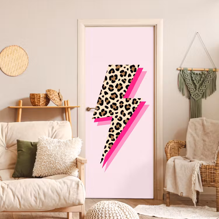 Deursticker - Stippen - Roze - Bliksem — 4