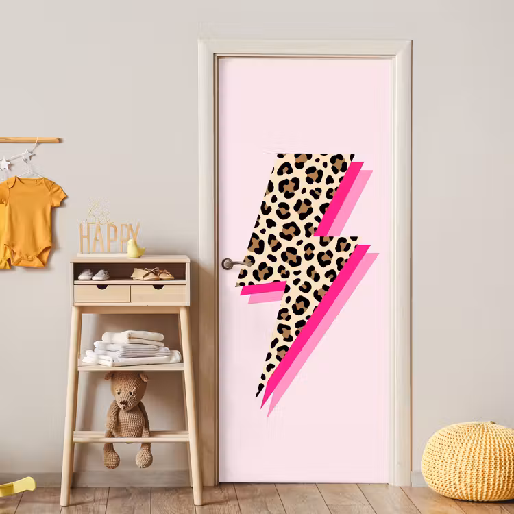 Deursticker - Stippen - Roze - Bliksem — 6