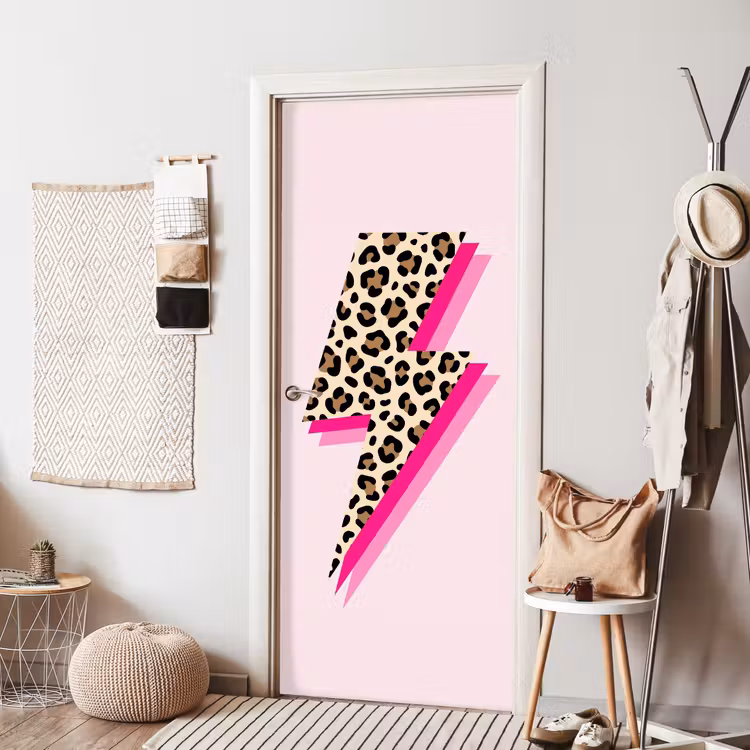 Deursticker - Stippen - Roze - Bliksem — 8
