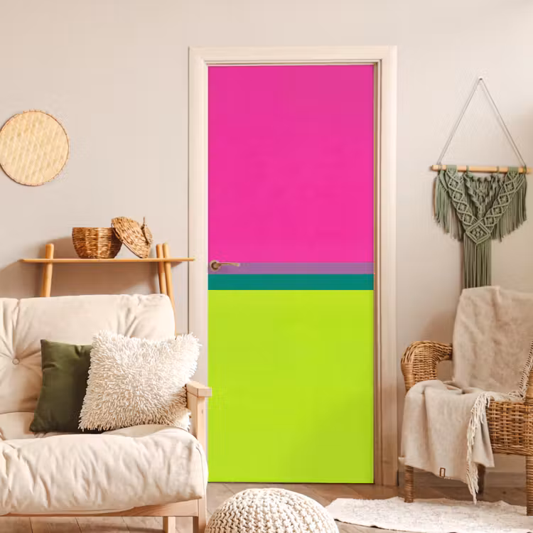 Deursticker - Strepen - Modern - Kleurrijk — 4