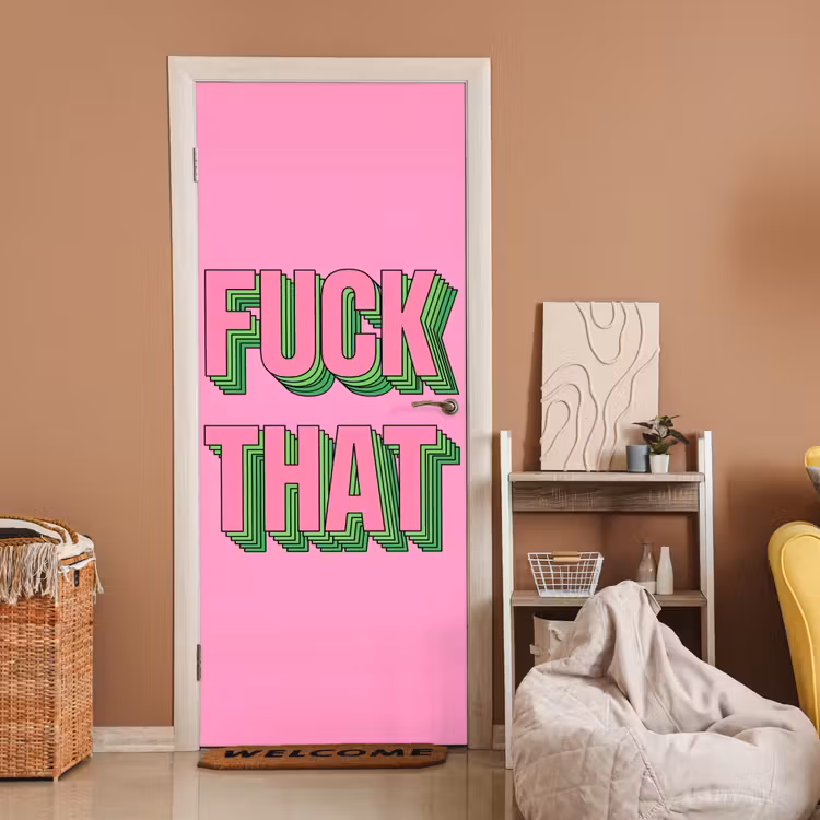 Deursticker - Tekst - Bold - Roze — 2