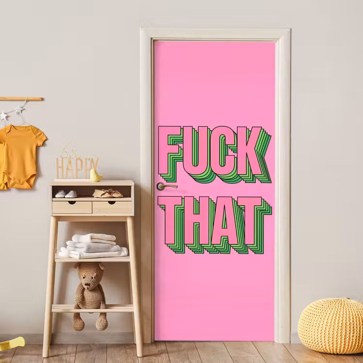 Deursticker - Tekst - Bold - Roze — 6