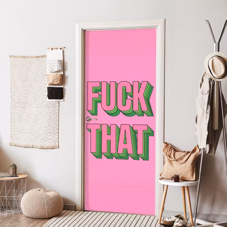 Deursticker - Tekst - Bold - Roze — 8