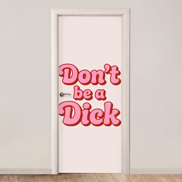 Deursticker - Tekst - Boodschap - Roze — 1