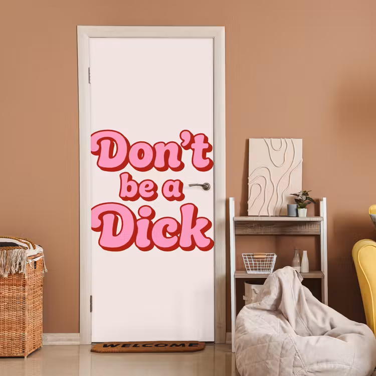 Deursticker - Tekst - Boodschap - Roze — 2