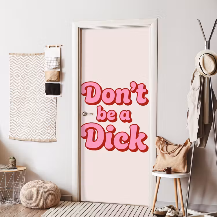 Deursticker - Tekst - Boodschap - Roze — 8