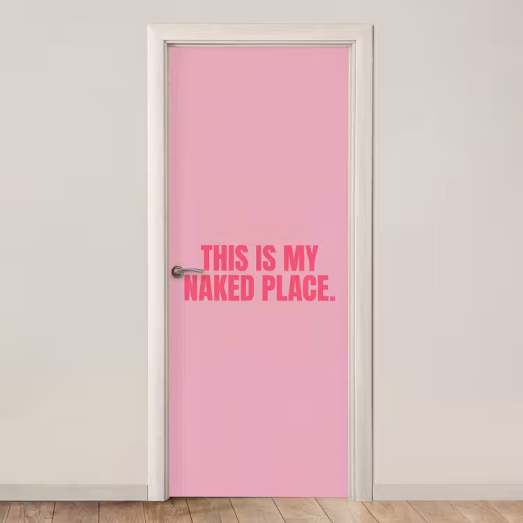 Deursticker - Tekst - Modern - Roze — 1
