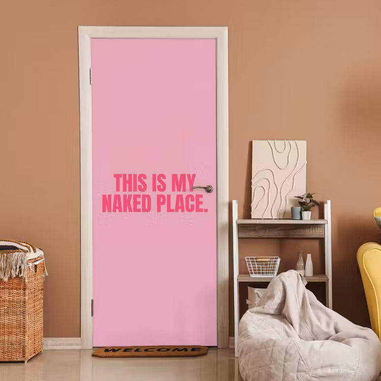 Deursticker - Tekst - Modern - Roze — 2