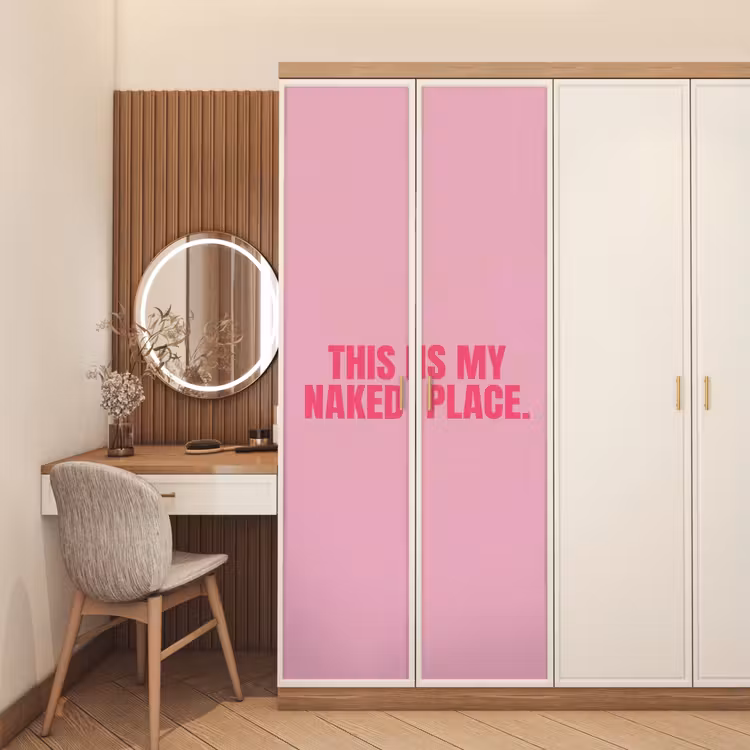 Deursticker - Tekst - Modern - Roze — 5
