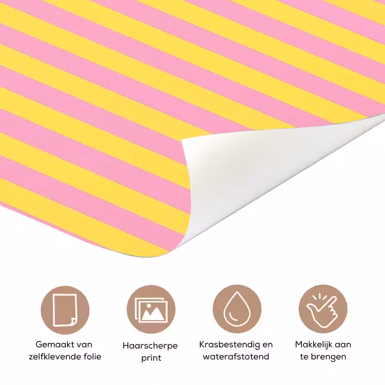 Deursticker - Tekst - Strepen - Roze — 3