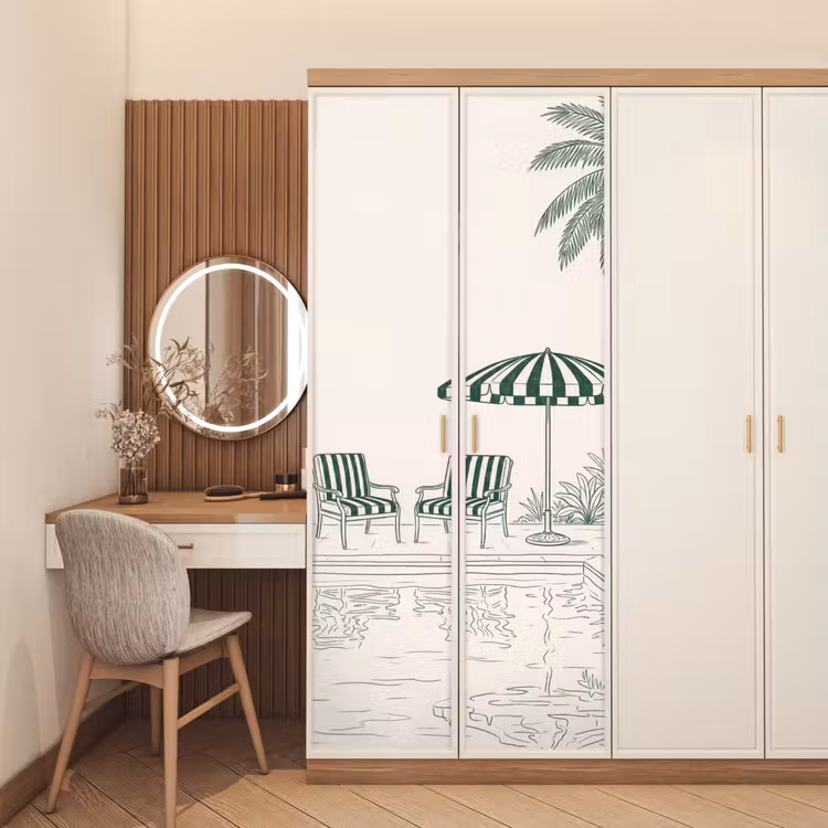 Deursticker - Terras - Illustratie - Groen — 5
