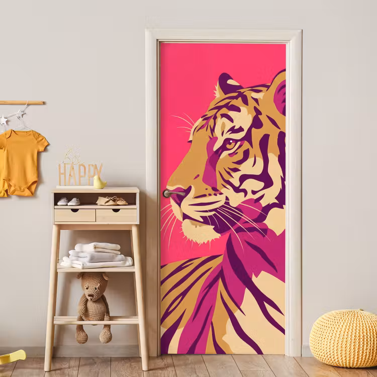 Deursticker - Tijger - Modern - Neon — 6