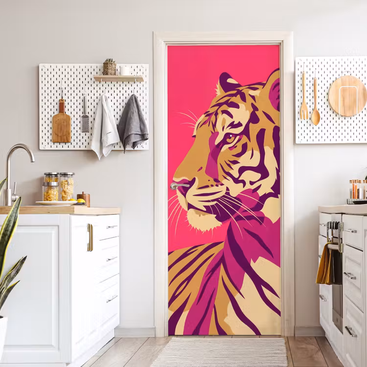 Deursticker - Tijger - Modern - Neon — 7