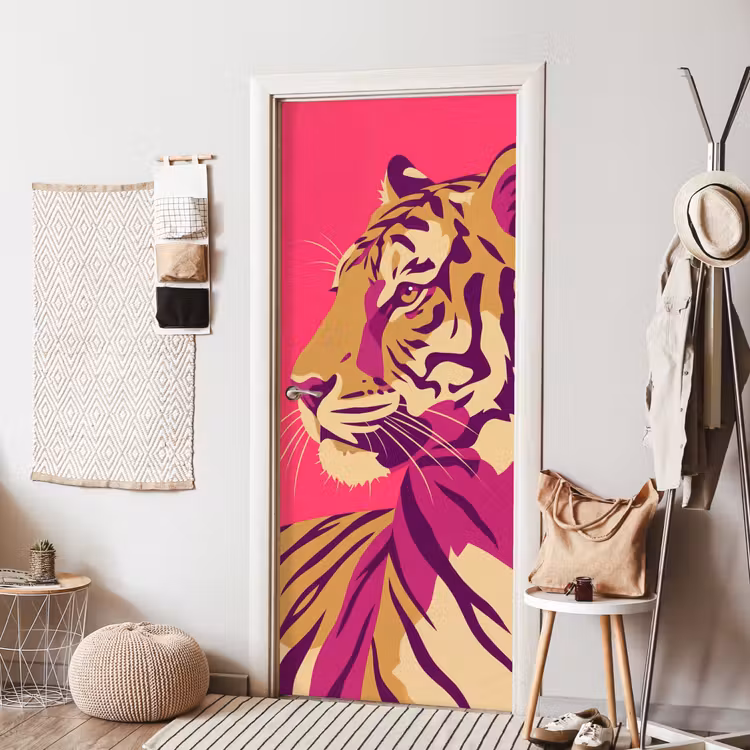 Deursticker - Tijger - Modern - Neon — 8
