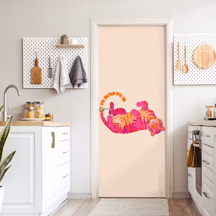Deursticker - Tijger - Roze - Oranje — 7
