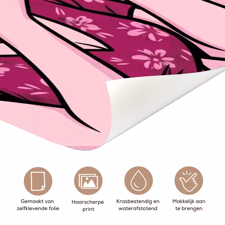 Deursticker - Vintage - Vrouw - Roze — 3