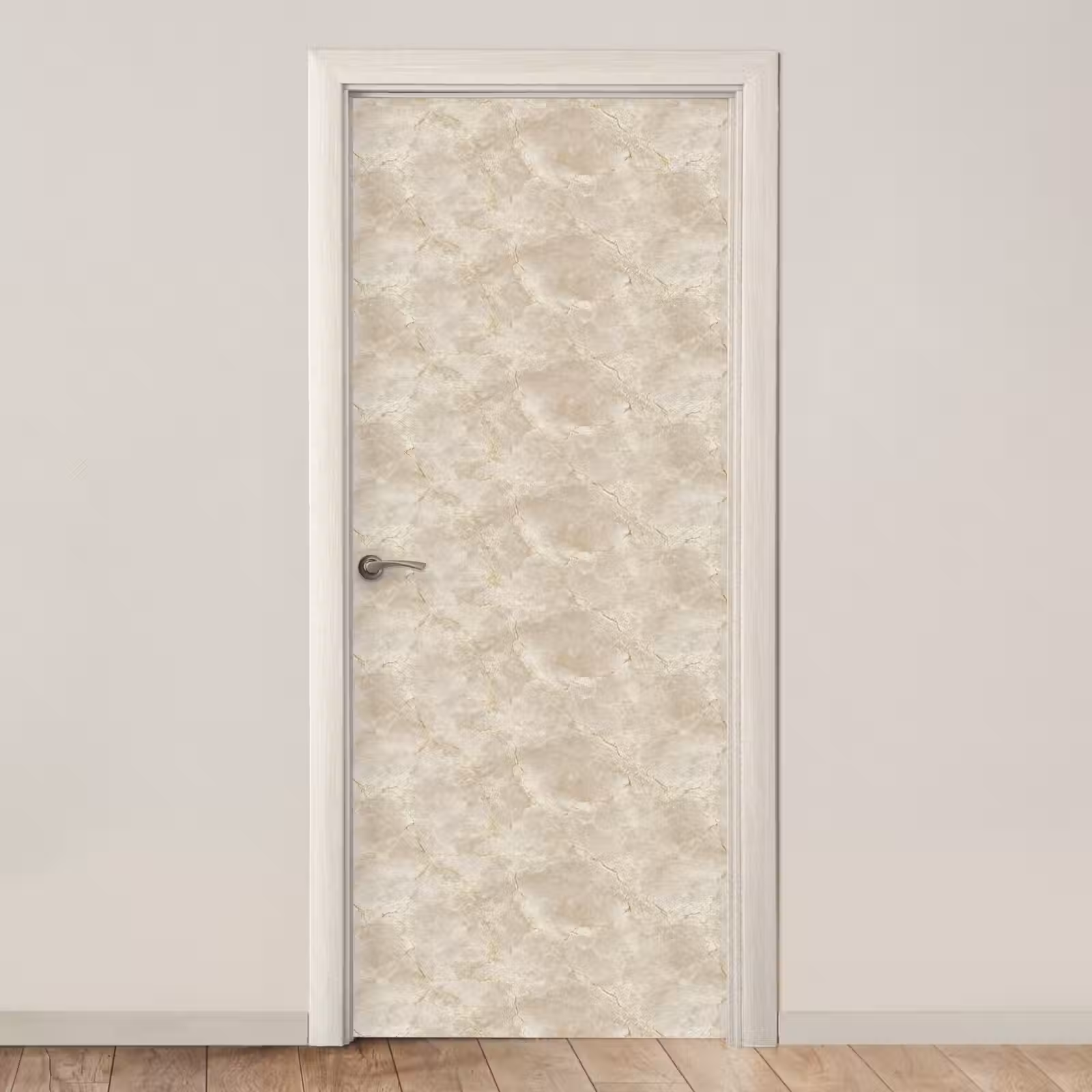 Deursticker - Lichtbeige - Marmer - Aders — 1