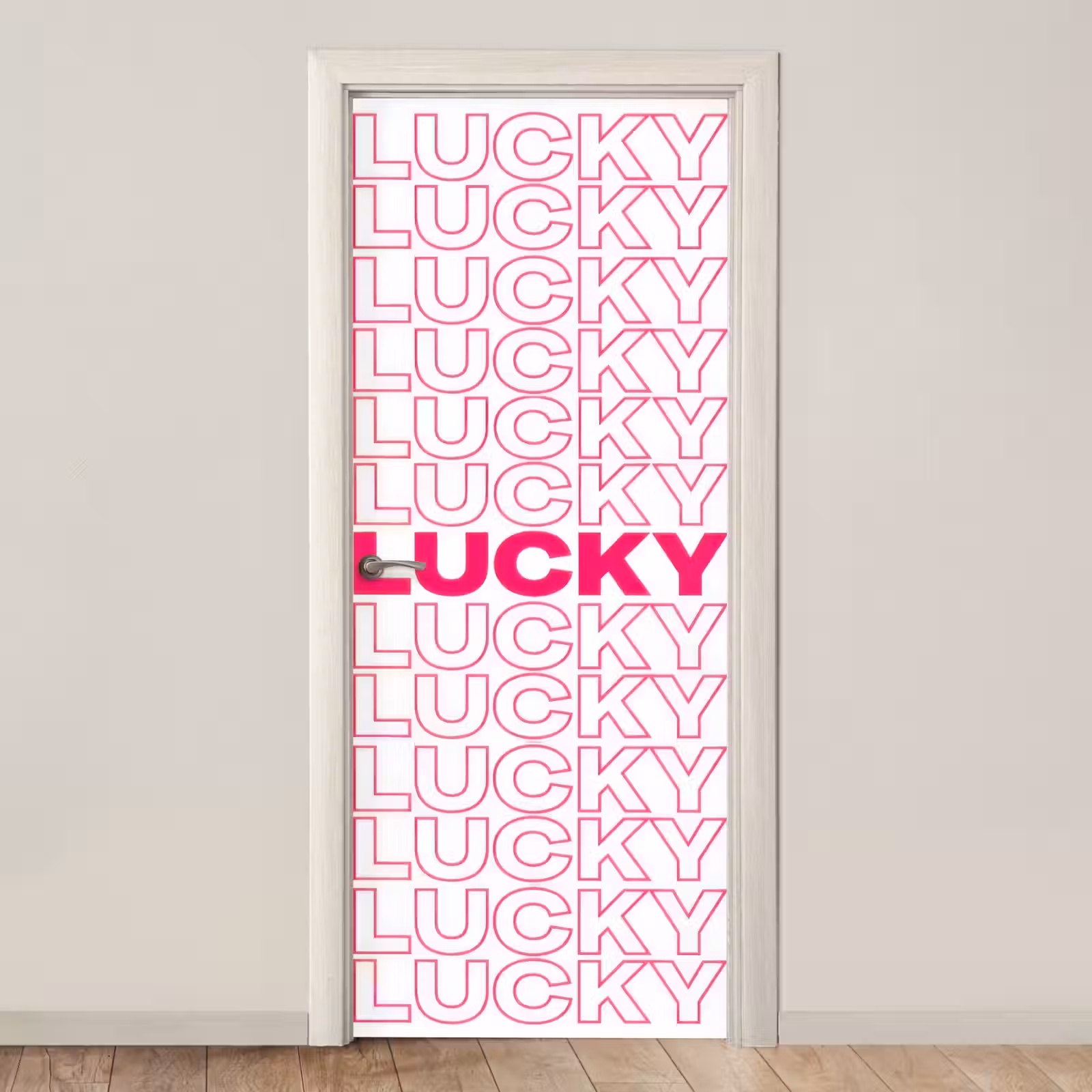 Deursticker - Lucky - Roze - Patroon — 1