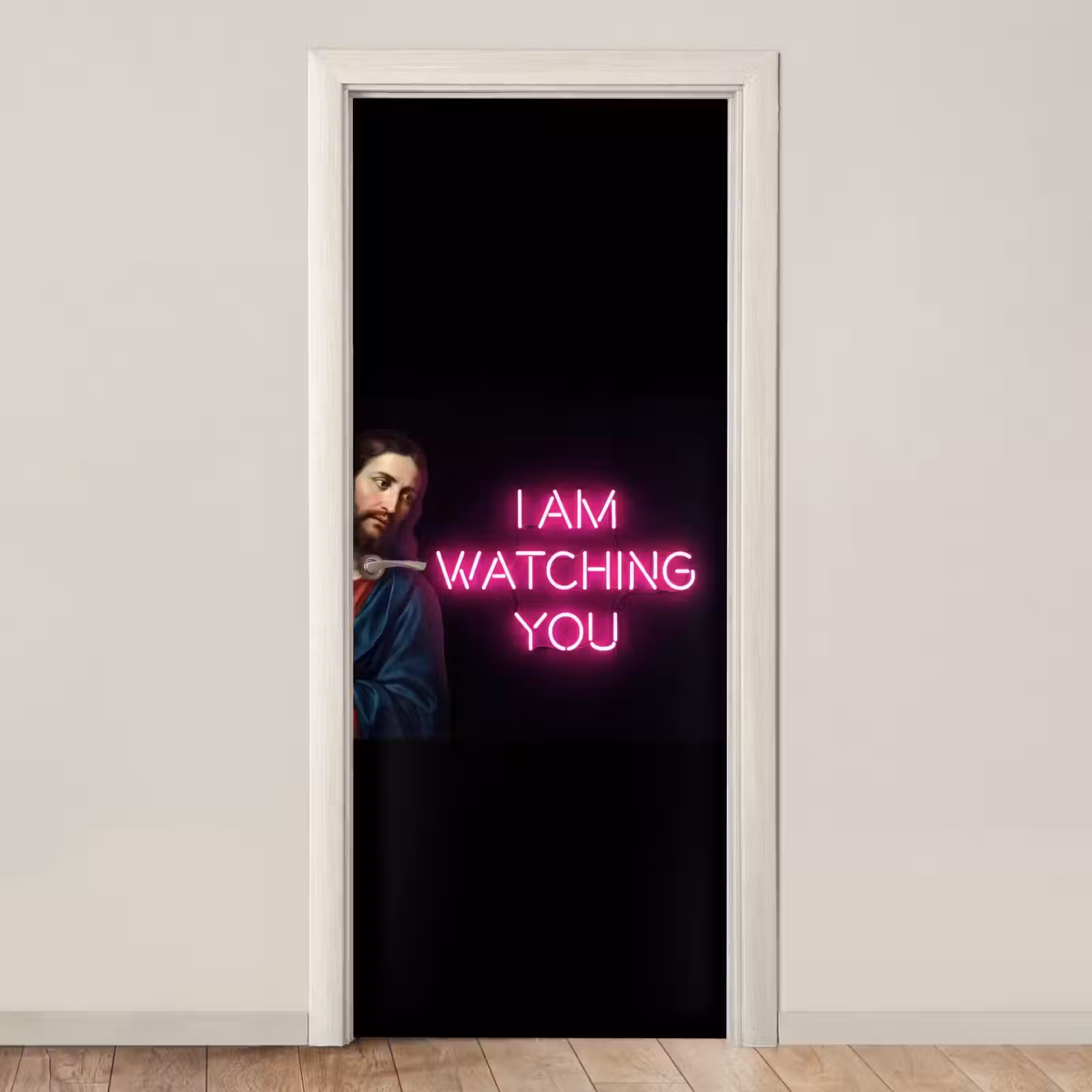 Deursticker - Man - Tekst - Neon — 1