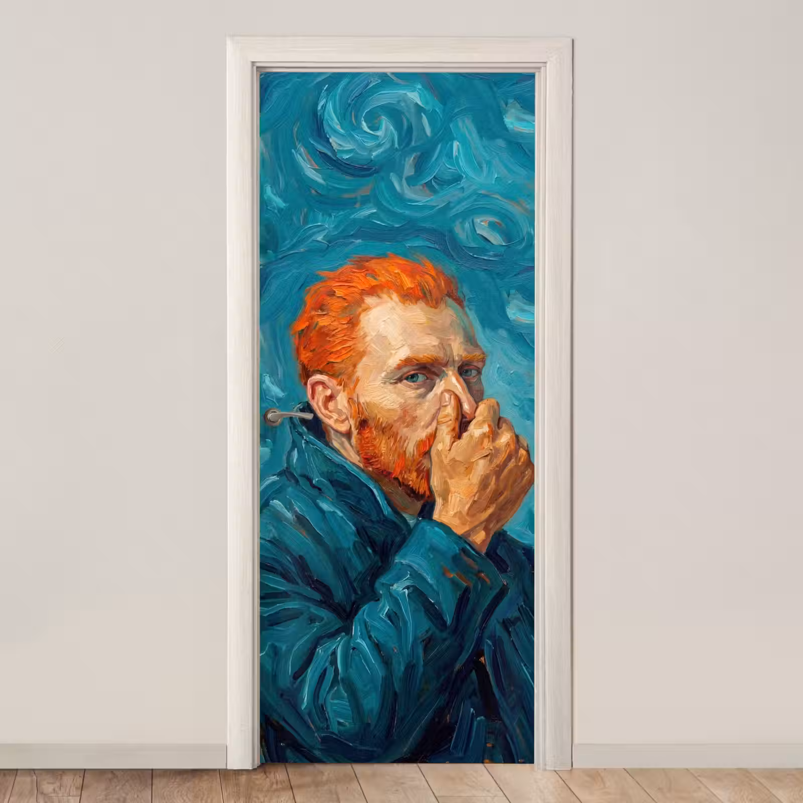 Deursticker - Portret - Klassiek - Blauw — 1