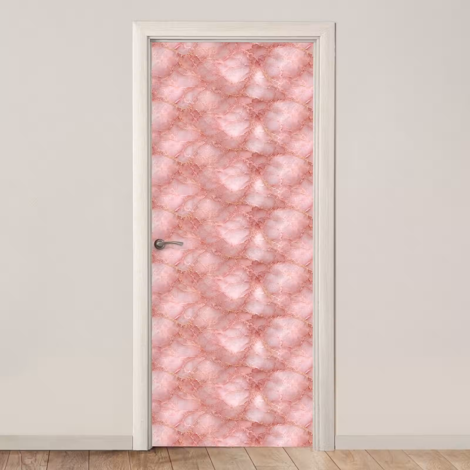 Deursticker - Roze - Kwarts - Goud - Marmer — 1