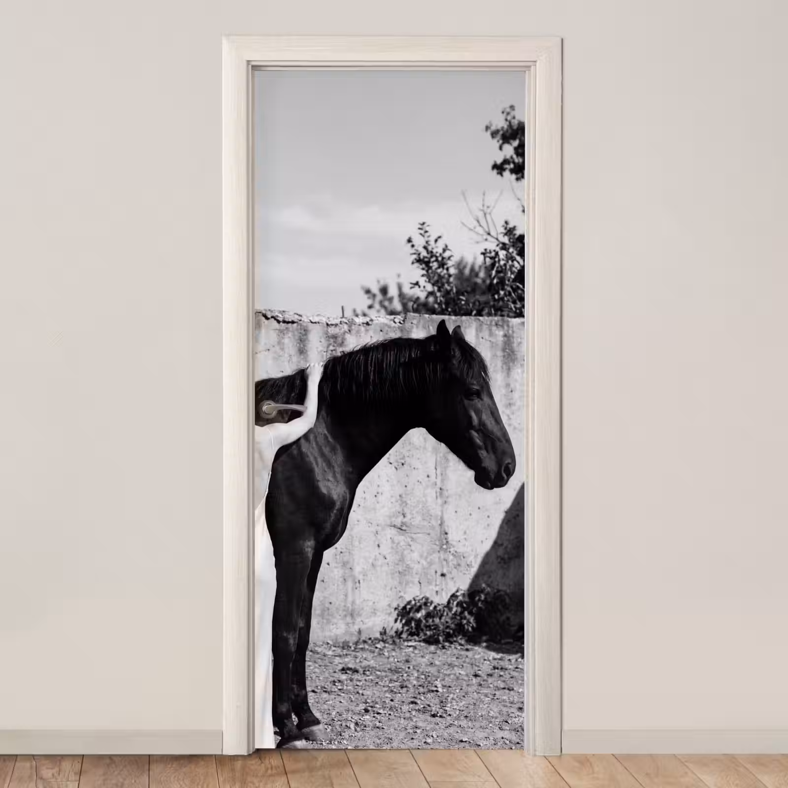 Deursticker - Vrouw - Paard - Artistiek — 1