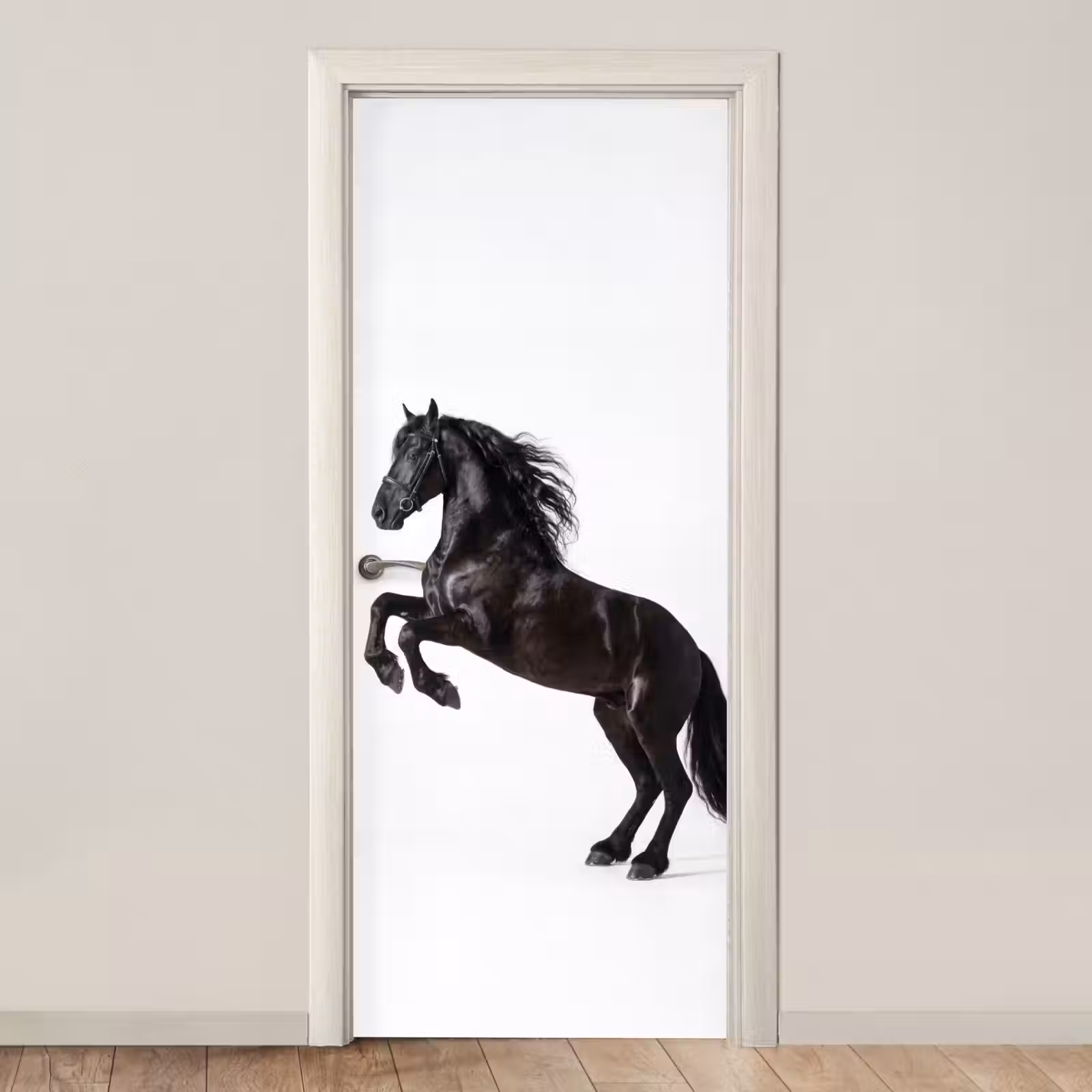 Deursticker - Zwart - Paard - Portret — 1