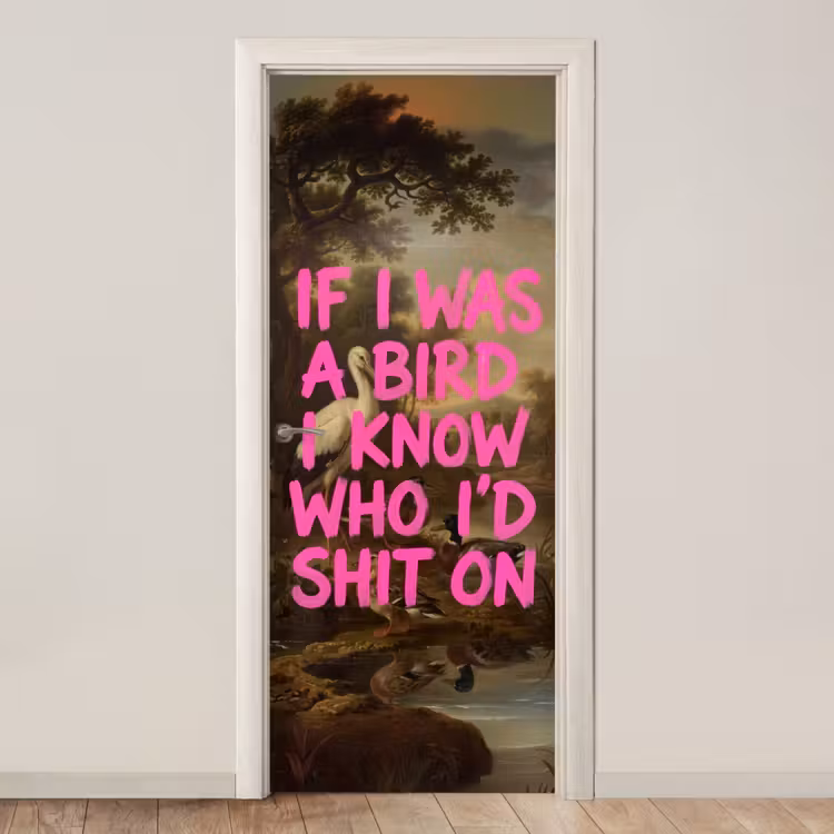 Deursticker - Klassiek - Humor - Roze — 1
