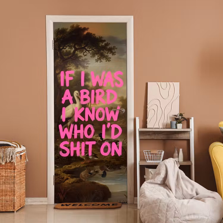 Deursticker - Klassiek - Humor - Roze — 2