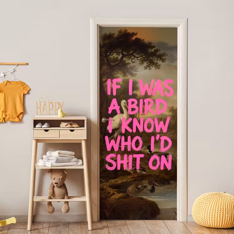 Deursticker - Klassiek - Humor - Roze — 6
