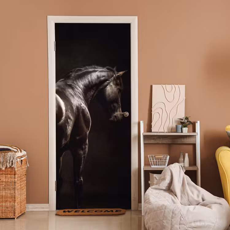 Deursticker - Krachtig - Paard - Donker — 2