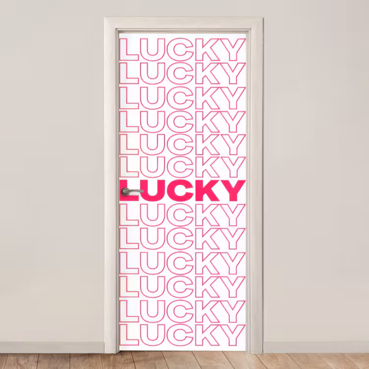 Deursticker - Lucky - Roze - Patroon — 1