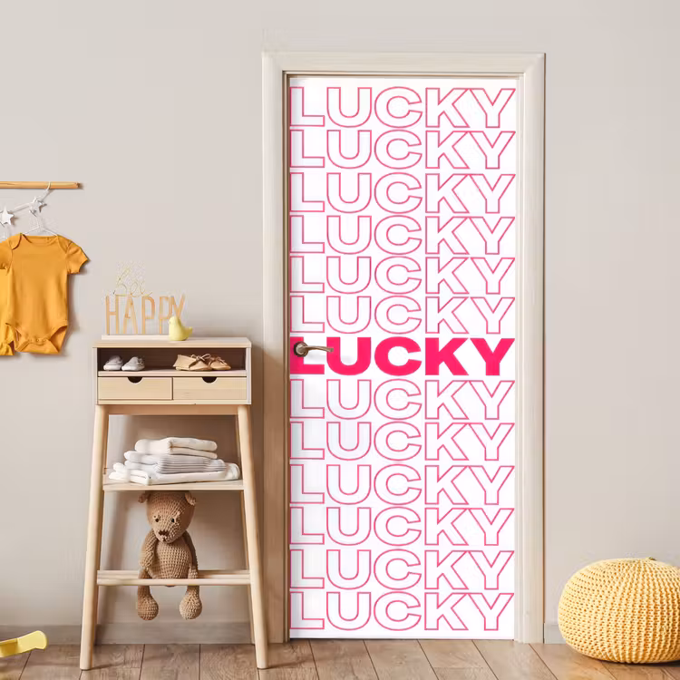 Deursticker - Lucky - Roze - Patroon — 6