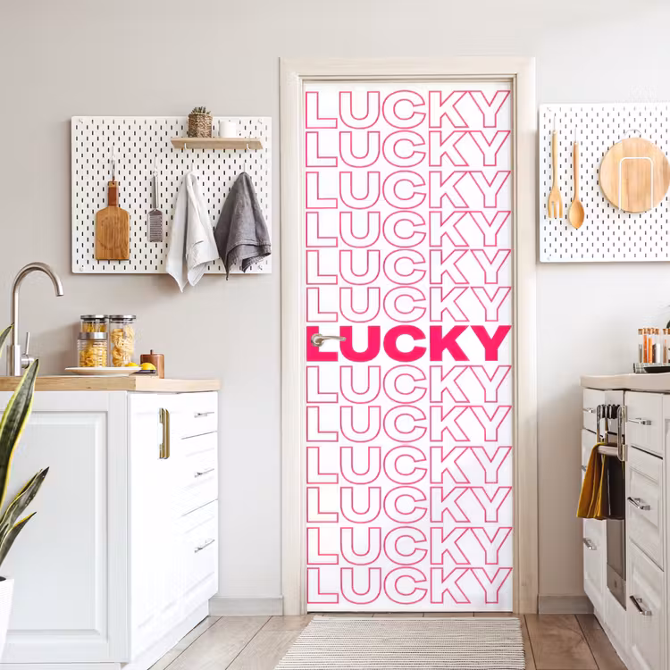 Deursticker - Lucky - Roze - Patroon — 7