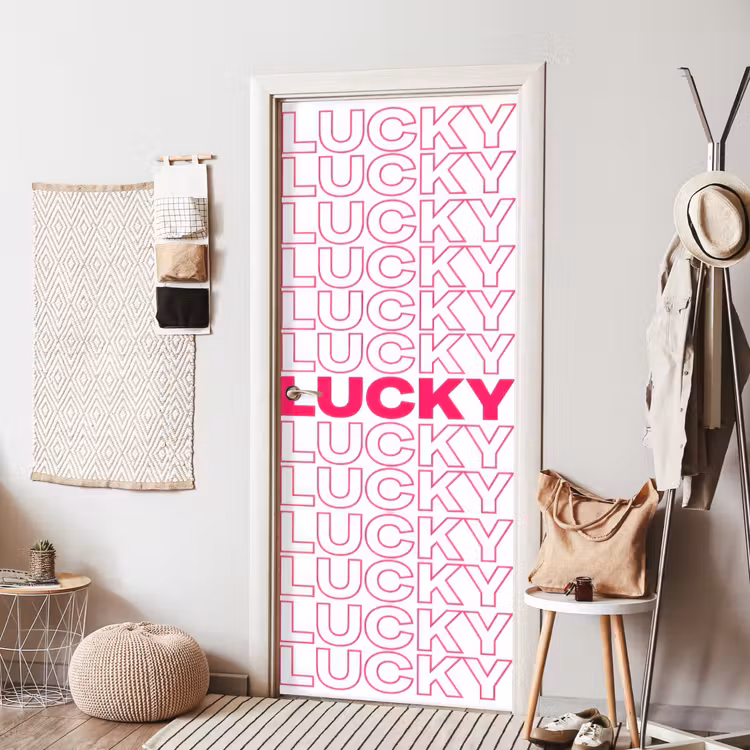 Deursticker - Lucky - Roze - Patroon — 8