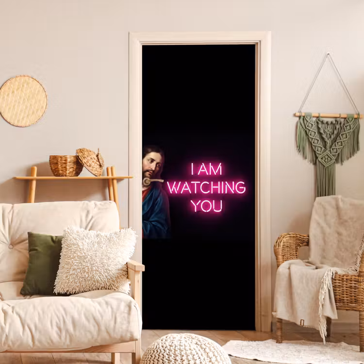 Deursticker - Man - Tekst - Neon — 4