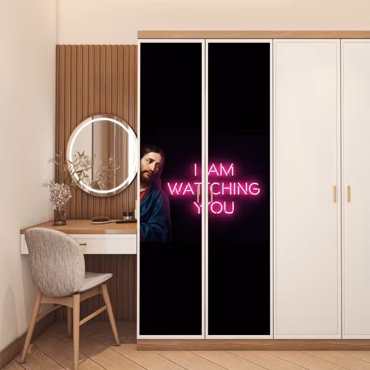 Deursticker - Man - Tekst - Neon — 5