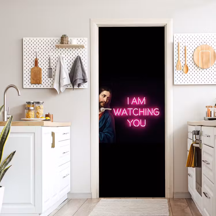 Deursticker - Man - Tekst - Neon — 7
