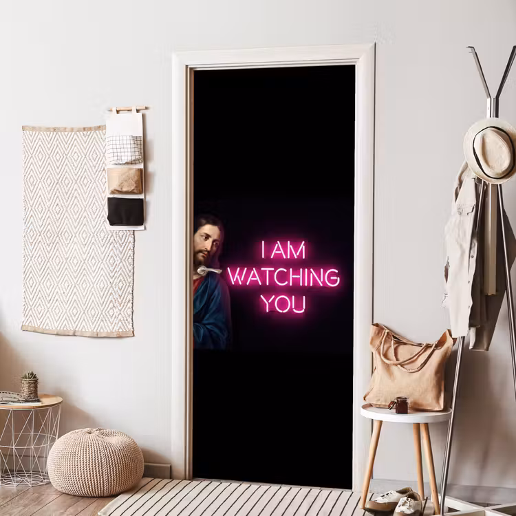 Deursticker - Man - Tekst - Neon — 8
